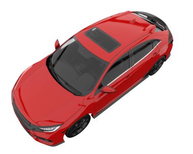 Modern car isolated on white background. 3d rendering - illustration