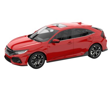 Modern car isolated on white background. 3d rendering - illustration
