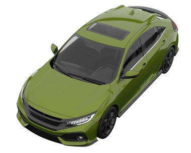 Modern car isolated on white background. 3d rendering - illustration