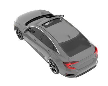 Modern car isolated on white background. 3d rendering - illustration