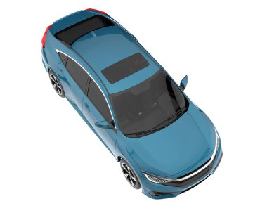 Modern car isolated on white background. 3d rendering - illustration