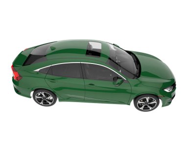 Modern car isolated on white background. 3d rendering - illustration