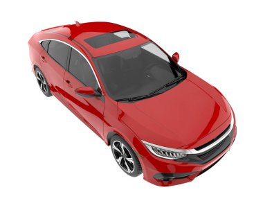 Modern car isolated on white background. 3d rendering - illustration