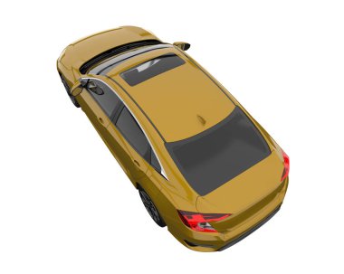 Modern car isolated on white background. 3d rendering - illustration