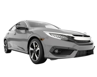 Modern car isolated on white background. 3d rendering - illustration