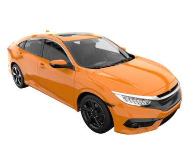 Modern car isolated on white background. 3d rendering - illustration