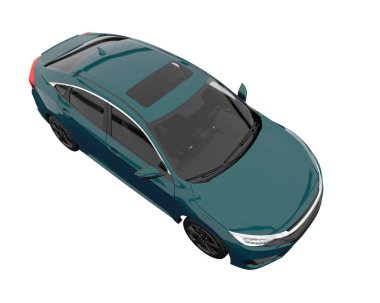 Modern car isolated on white background. 3d rendering - illustration
