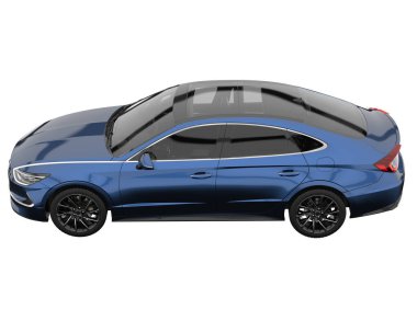 Modern car isolated on white background. 3d rendering - illustration