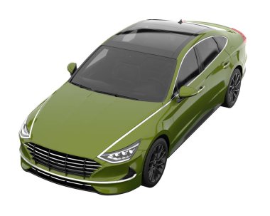 Modern car isolated on white background. 3d rendering - illustration