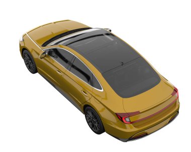 Modern car isolated on white background. 3d rendering - illustration