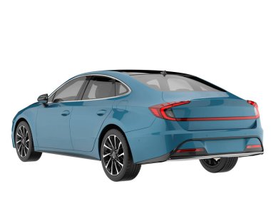 Modern car isolated on white background. 3d rendering - illustration