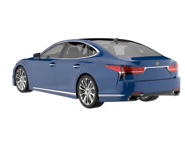 Modern car isolated on white background. 3d rendering - illustration