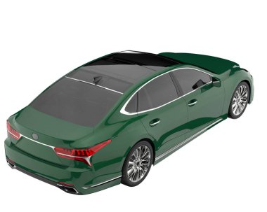 Modern car isolated on white background. 3d rendering - illustration