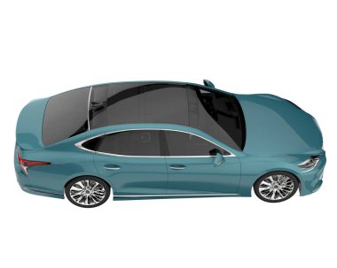 Modern car isolated on white background. 3d rendering - illustration