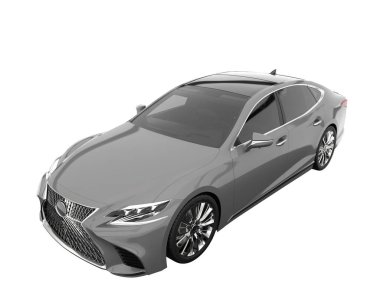 Modern car isolated on white background. 3d rendering - illustration