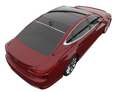 Modern car isolated on white background. 3d rendering - illustration