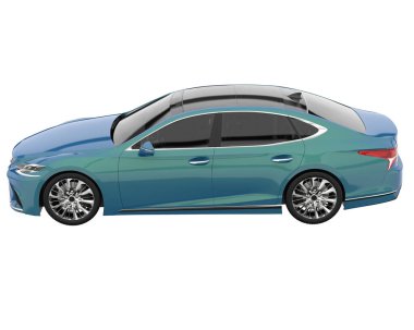 Modern car isolated on white background. 3d rendering - illustration