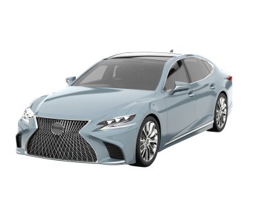 Modern car isolated on white background. 3d rendering - illustration