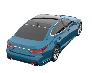 Modern car isolated on white background. 3d rendering - illustration