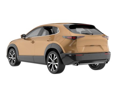 Modern car isolated on white background. 3d rendering - illustration