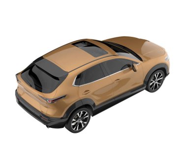 Modern car isolated on white background. 3d rendering - illustration