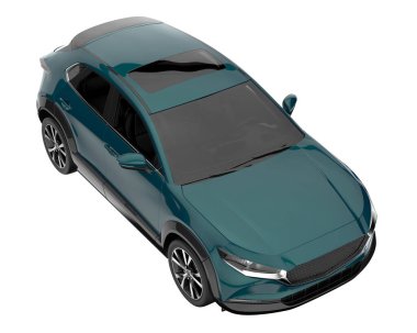 Modern car isolated on white background. 3d rendering - illustration