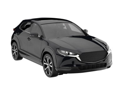 Modern car isolated on white background. 3d rendering - illustration