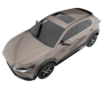 Modern car isolated on white background. 3d rendering - illustration