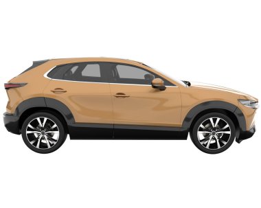 Modern car isolated on white background. 3d rendering - illustration