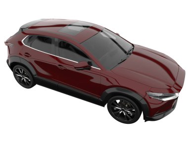 Modern car isolated on white background. 3d rendering - illustration