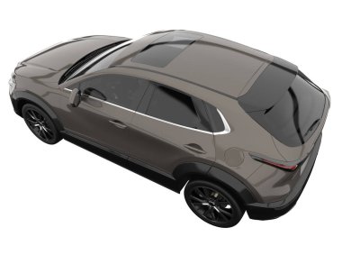 Modern car isolated on white background. 3d rendering - illustration