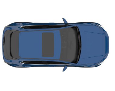 Modern car isolated on white background. 3d rendering - illustration