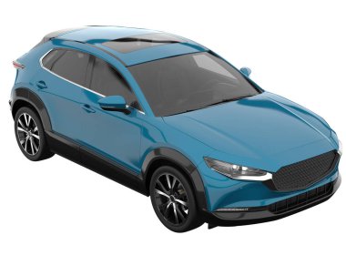 Modern car isolated on white background. 3d rendering - illustration