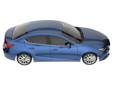 Modern car isolated on white background. 3d rendering - illustration