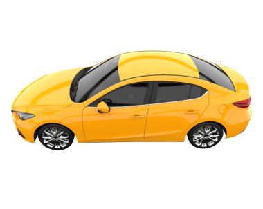 Modern car isolated on white background. 3d rendering - illustration