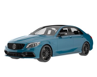 Modern car isolated on white background. 3d rendering - illustration