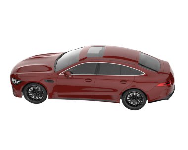 Modern car isolated on white background. 3d rendering - illustration