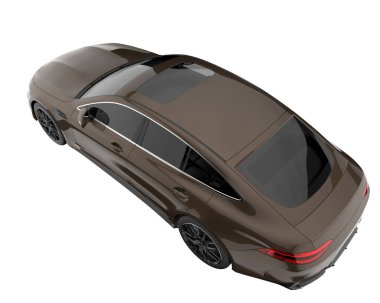 Modern car isolated on white background. 3d rendering - illustration