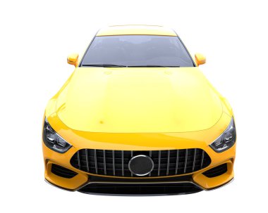 Modern car isolated on white background. 3d rendering - illustration