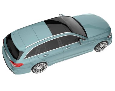 Modern car isolated on white background. 3d rendering - illustration