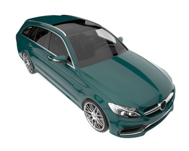 Modern car isolated on white background. 3d rendering - illustration