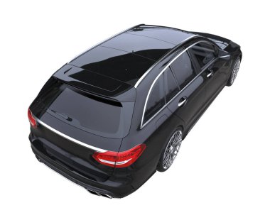 Modern car isolated on white background. 3d rendering - illustration