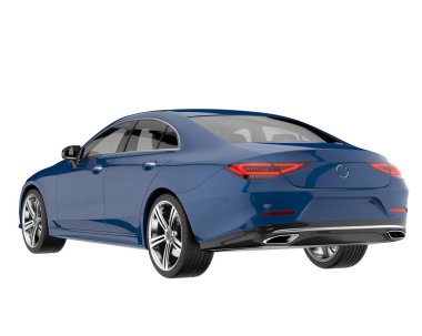 Modern car isolated on white background. 3d rendering - illustration