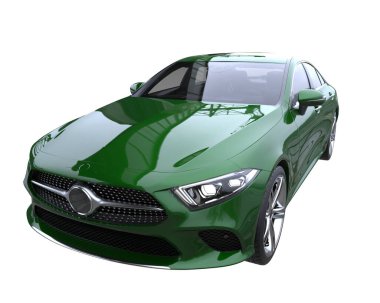 Modern car isolated on white background. 3d rendering - illustration