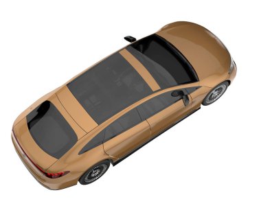 Modern car isolated on white background. 3d rendering - illustration