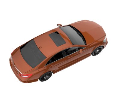 Modern car isolated on white background. 3d rendering - illustration