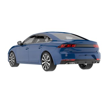 Modern car isolated on white background. 3d rendering - illustration