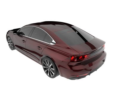 Modern car isolated on white background. 3d rendering - illustration