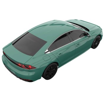 Modern car isolated on white background. 3d rendering - illustration