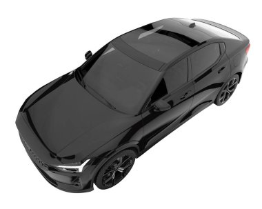 Modern car isolated on white background. 3d rendering - illustration